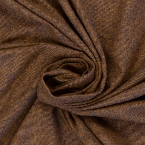 BOLT END - 165 CM - Cotton Flannel "Hudson" - Twill Weave Camel Brown (Single Sided Brushed)