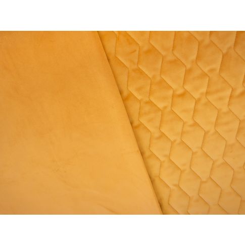 Velvet Quilted Fabric "OSAKA" with padding unlined - Zig Zag Shape Honey Yellow - Swafing