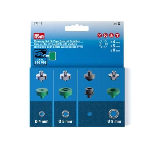 Tools set for Prym eyelets with washers in Ø 4mm, 5mm, 8mm - 673131