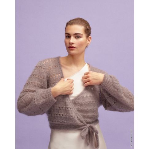 Size 36/38 - Playful Wrap Jacket  - Silkhair  - Pattern + Yarn Bundle