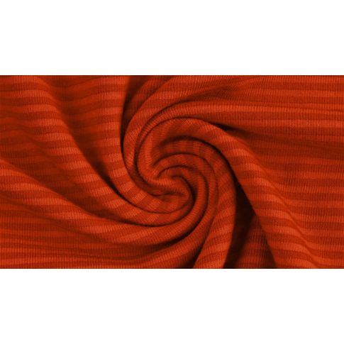 BOLT END - 215 CM - Mini Stripes 2mm - Brique and Orange - Yarn Dyed