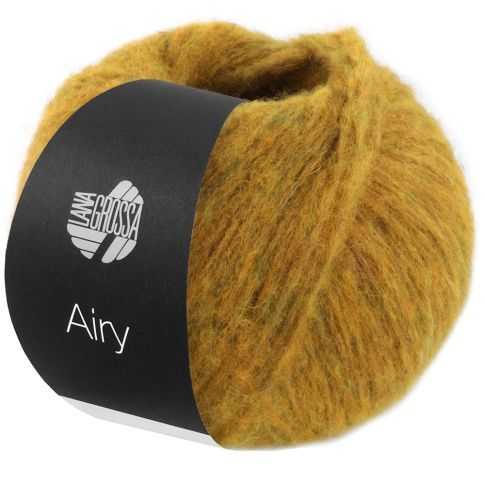 Airy Cotton Alpaca Chainette Yarn Curry  Col. 006 - 50g by Lana Grossa 