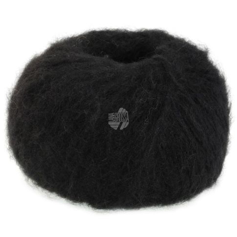 Alpaca Air - Tube Yarn - Black Col. 012 - 50g Skein by Lana Grossa