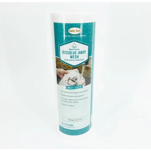 Dissolve Away Mesh  - Wash Away Stabilizer by Babylock  12" X 25 yards white