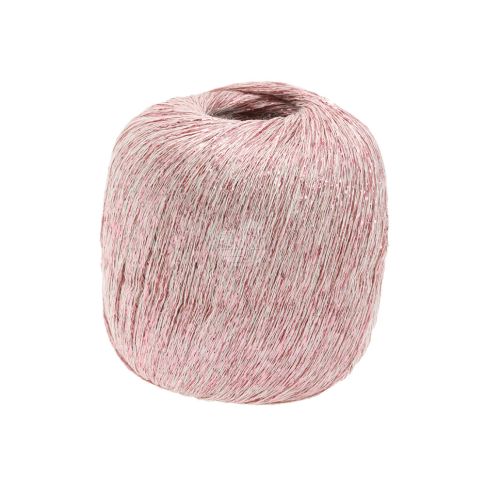 BRILLINO accent yarn - White/Pink Col. 08 25g Ball by Lana Grossa