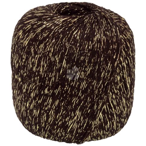 BRILLINO accent yarn - Black/Gold Col. 33 25g Ball by Lana Grossa
