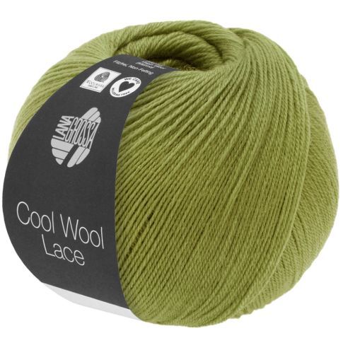 Cool Wool Lace - Classic Merino Yarn - Olive Col. 038- 50g Skein by Lana Grossa