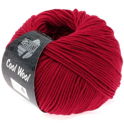Cool Wool Superfine - Classic Merino Yarn - Carmine Red Col. 437 - 50g Skein by Lana Grossa