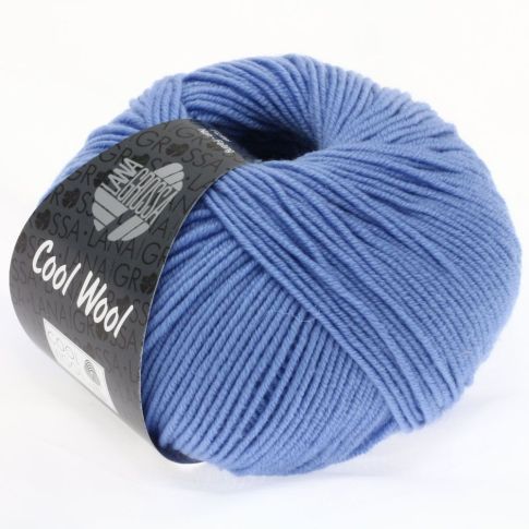 Cool Wool Superfine - Classic Merino Yarn - Cornflower Blue Col. 463 - 50g Skein by Lana Grossa