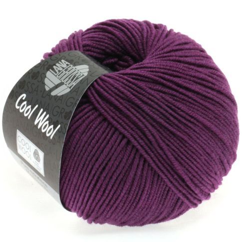 Cool Wool Superfine - Classic Merino Yarn - Dark Violet Col. 2023- 50g Skein by Lana Grossa