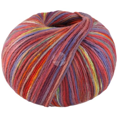 COTONELLA "Multi" - Pima cotton yarn - Red/Blue/Yellow/Orange Col. 101 - 100g Skein by Lana Grossa