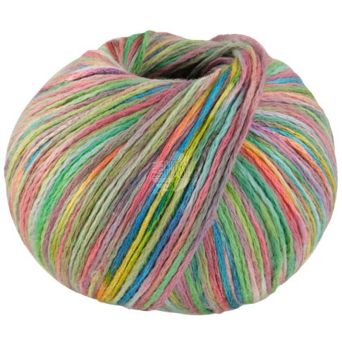 COTONELLA "Multi" - Pima cotton yarn - Green/Pink/Yellow/Teal Col. 105 - 100g Skein by Lana Grossa
