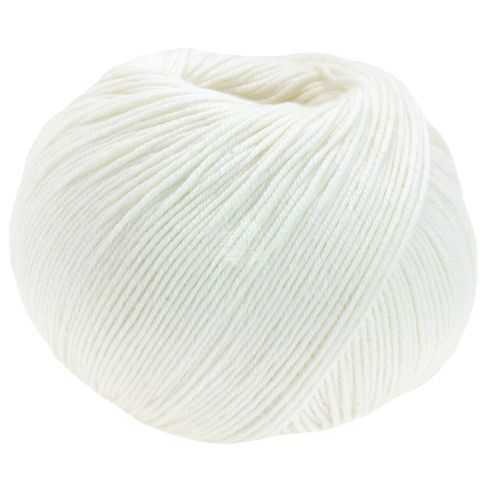 SOFT COTTON cable plied organic cotton yarn - 50g Col.12 white by Lana Grossa