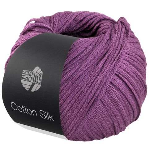 COTTON SILK mulberry silk tube yarn - Purple Col. 02 -  50g Ball by Lana Grossa