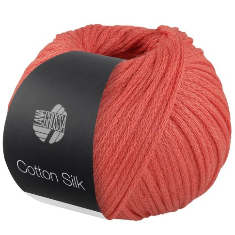 COTTON SILK mulberry silk tube yarn - Coral Col. 06 -  50g Ball by Lana Grossa