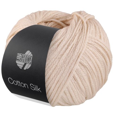 COTTON SILK mulberry silk tube yarn - Light Beige Col. 09 -  50g Ball by Lana Grossa