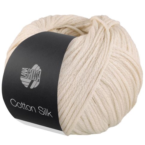 COTTON SILK mulberry silk tube yarn - Cream Col. 13 -  50g Ball by Lana Grossa