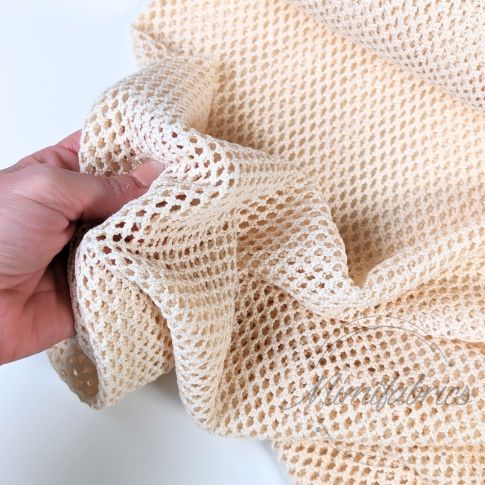 Knitted Mesh Fabric - Creme