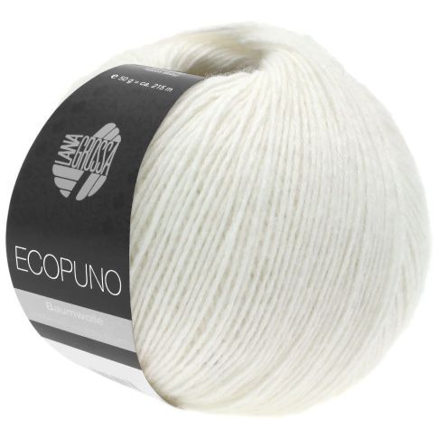 Ecopuno  - Solid - White Col.26 - 50g Skein by Lana Grossa