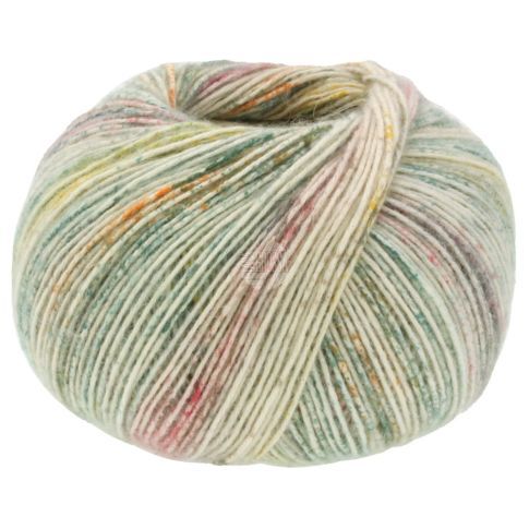 Ecopuno  Print - Mint/Natural/Orange Col.601 - 50g Skein by Lana Grossa