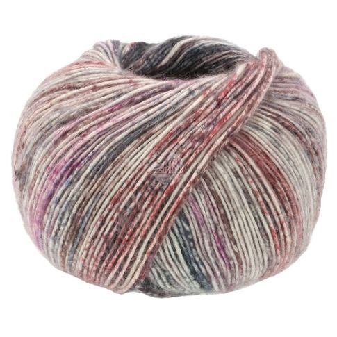 Ecopuno  - Print -  Light beige/Wine Red/Blackberry/Black Brown Col.603 - 50g Skein by Lana Grossa