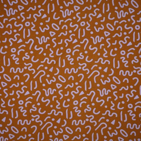 BOLT END - 270CM - Boho Geo - Lenzing EcoVero Viscose  - Nutmeg - Nerida Hansen Collection