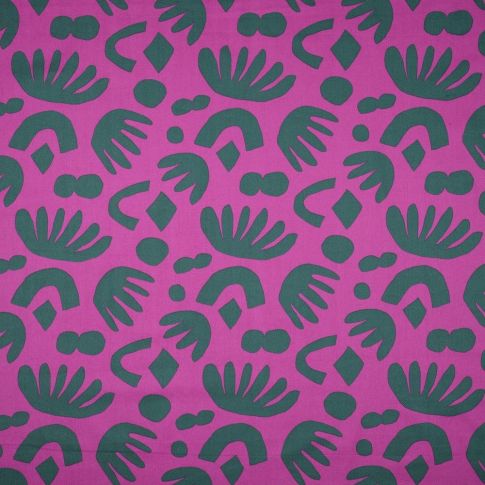 BOLT END - 245 CM - Puzzle Directions  - Fine Cotton Poplin  -  Purple - Nerida Hansen Collection