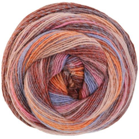 Gomitolo Arte - Single Ply Yarn with Dégradé Effect - Pink/Purple/Orange/Red Col. 1015 - 200g Skein by Lana Grossa