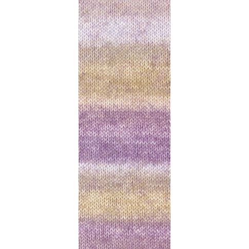 GOMITOLO "Mambo" - organic cotton yarn - RPurple/Sand/Vanilla Col. 34 - 100g Skein by Lana Grossa