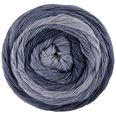 GOMITOLO "Tono" Col. 1039 Soft Blue Gradient Organic Cotton Yarn - 100g Skein by Lana Grossa