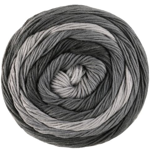 GOMITOLO "Tono" Col. 1040 Soft Grey Gradient Organic Cotton Yarn - 100g Skein by Lana Grossa