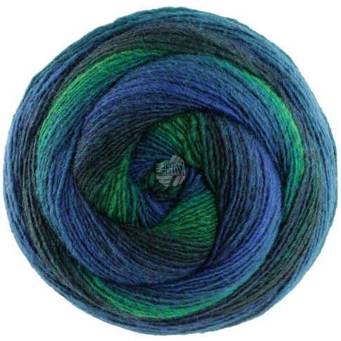 Gomitolo Versione - Single Ply Yarn with Gradient Effect - Dark Petrol/Green Col. 448 - 200g Skein by Lana Grossa
