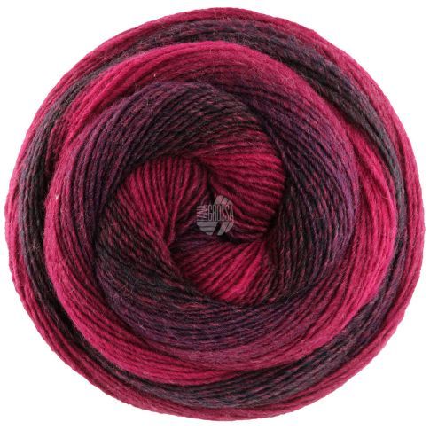 Gomitolo Versione - Single Ply Yarn with Gradient Effect - Dark Red/Burgundy/Wine Red Col. 452 - 200g Skein by Lana Grossa