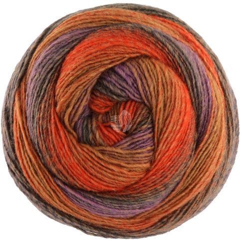 Gomitolo Versione - Single Ply Yarn with Gradient Effect - Rust/Orchre/Violet/Khaki Col. 453 - 200g Skein by Lana Grossa
