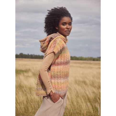 Slipover Hoodie GOMITOLO 44-50 -  Knitting Pattern + Yarn Bundle - Gomitolo 12 Design 4 LANA GROSSA