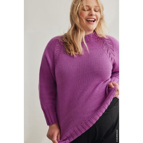Pattern and Yarn Bundle Size 36/38 - Turtleneck Sweater with Eyelet Raglan Detail Design 30 from Merino Edition No.3