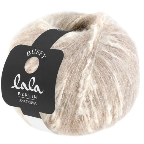 Lala Berlin Buffy - Baby Alpaca / Cotton - Beige  / Off White col.10 - 50g Skein by Lana Grossa