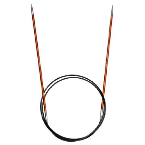 Fixed Circular Knitting Needle - Alminium/Orange - 2.5mm/60cm by Lana Grossa