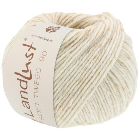 Landlust Soft Tweed 90 - Virgin Merino Wool Yarn - Natural Col. 01 - 50g Skein by Lana Grossa