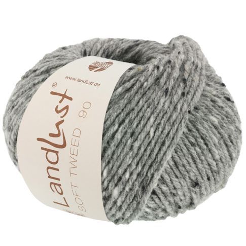 Landlust Soft Tweed 90 - Virgin Merino Wool Yarn - Light Grey Col. 04 - 50g Skein by Lana Grossa