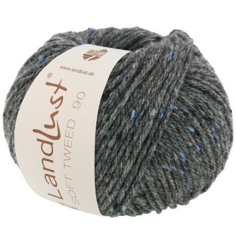 Landlust Soft Tweed 90 - Virgin Merino Wool Yarn - Dark Grey Col. 05 - 50g Skein by Lana Grossa