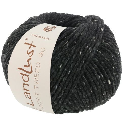 Landlust Soft Tweed 90 - Virgin Merino Wool Yarn - Charcoal Col. 06 - 50g Skein by Lana Grossa