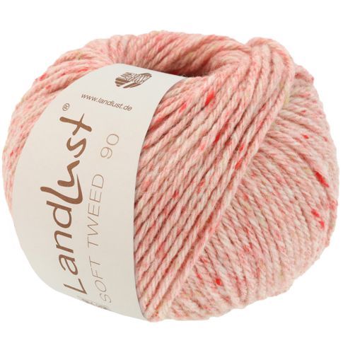Landlust Soft Tweed 90 - Virgin Merino Wool Yarn - Light Pink Col. 12 - 50g Skein by Lana Grossa