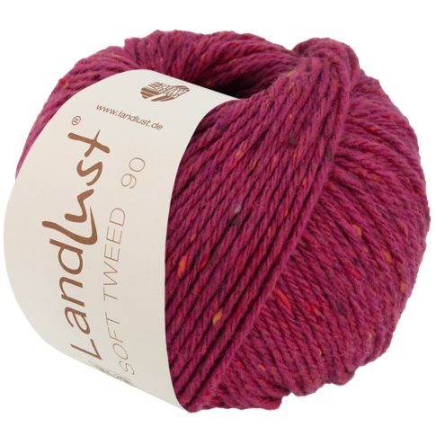 Landlust Soft Tweed 90 - Virgin Merino Wool Yarn - Raspberry Pink Col. 19 50g Skein by Lana Grossa