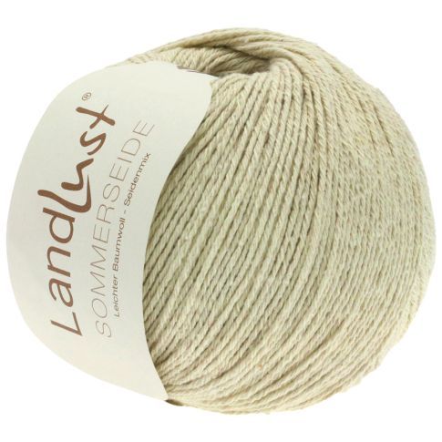 LANDLUST SOMMERSEIDE -Silk/Cotton Yarn - Natural Col. 02 - 50g Skein by Lana Grossa