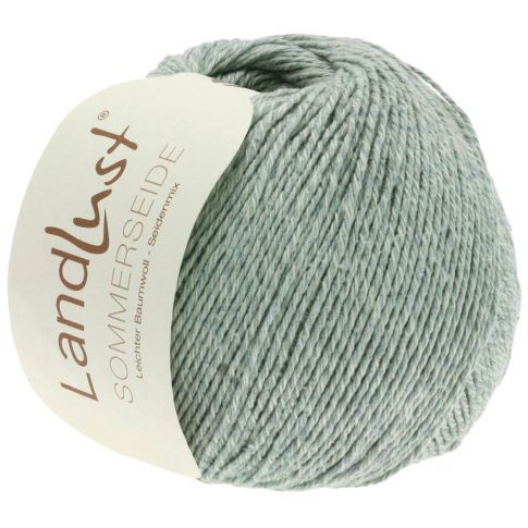 LANDLUST SOMMERSEIDE -Silk/Cotton Yarn - Greygreen Col. 05 - 50g Skein by Lana Grossa