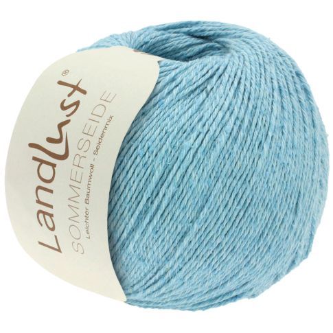 LANDLUST SOMMERSEIDE -Silk/Cotton Yarn - Turquoise Col. 23 - 50g Skein by Lana Grossa