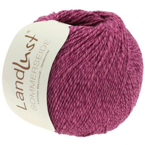 LANDLUST SOMMERSEIDE -Silk/Cotton Yarn - Fuchsia Col. 29 - 50g Skein by Lana Grossa