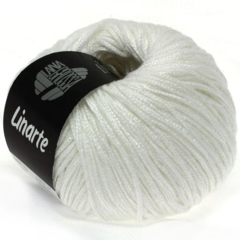 LINARTE -Modern Cotton/Linen Yarn - White Col. 17 - 50g Skein by Lana Grossa