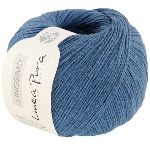 LINISSMO - Linen/Cotton Yarn -Blue Col. 12 - 50g Skein by Lana Grossa